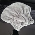 Ręcznik turban do włosów szybkoschnący z kokardką - zdjęcie 3