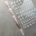 Naklejki na paznokcie świąteczne samoprzylepne - białe renifery - zdjęcie 6