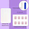 Tipsy SQUARE krótkie lawendowe z brokatem - 24 szt. - zdjęcie 7