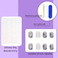 Tipsy SQUARE krótkie niebieskie kwiaty - 24 szt. - zdjęcie 8