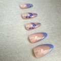 Tipsy ALMOND French Blue Butterfly z motylkami 7073 - 24 szt. - zdjęcie 5