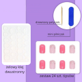 Tipsy SQUARE krótkie intensywny róż - 24 szt. - zdjęcie 6