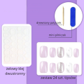 Tipsy SQUARE krótkie fioletowy marmur - 24 szt. - zdjęcie 7