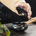 Kadzielnica ceramiczna z pokrywką - niebieska - zdjęcie 8