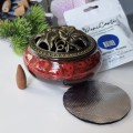 Kadzielnica ceramiczna z pokrywką - czerwona - zdjęcie 4