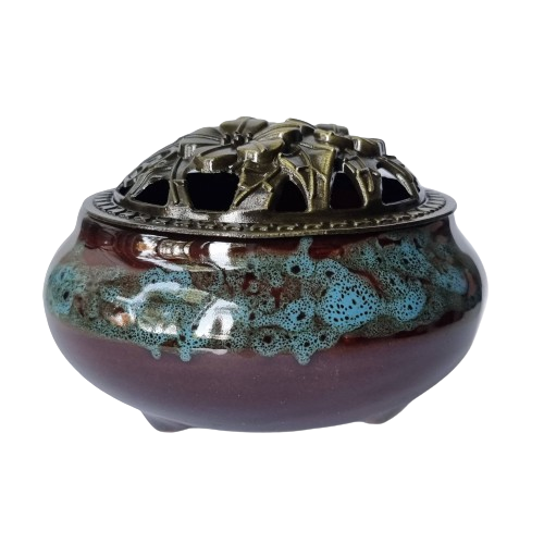 Kadzielnica ceramiczna z pokrywką - niebieska Deni Carte