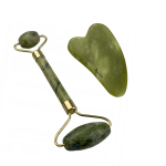 Roller jadeitowy zielony z płytką Gua Sha