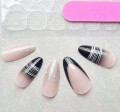 Tipsy ALMOND French czarny z brokatem - 24 szt. - zdjęcie 6