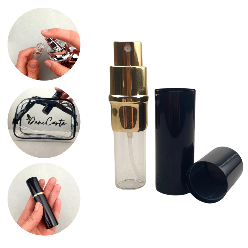 Atomizer do perfum podróżny z rozpylaczem 10 ml - czarny Deni Carte