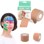 Taśma kinezjologiczna do tapingu twarzy 5 cm x 5 m - nude