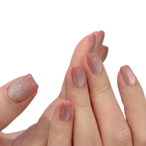 Tipsy SQUARE Cat Eye Ombre nude - 24 szt.
