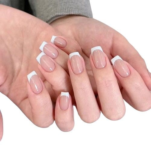 Tipsy SQUARE Classic French biało-nude 7356 - 24 szt. Deni Carte