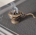 Kadzielnica mosiężna lampa Aladyna - na kadzidła i żywicę - zdjęcie 2