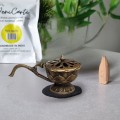 Kadzielnica mosiężna lampa Aladyna - na kadzidła i żywicę - zdjęcie 3