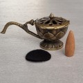 Kadzielnica mosiężna lampa Aladyna - na kadzidła i żywicę - zdjęcie 4