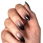 Tipsy ALMOND Black Ombre czarne nude 7578 - 24 szt.