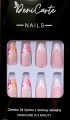 Tipsy ALMOND French w pastelowe kwiaty 7592 - 24 szt. - zdjęcie 2