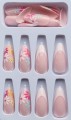 Tipsy ALMOND French w pastelowe kwiaty 7592 - 24 szt. - zdjęcie 8
