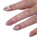 Tipsy OVAL jasnoróżowe z kokardkami 5D 7615 - 24 szt. - zdjęcie 3