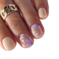 Tipsy SQUARE krótkie nude Purple Flower 7653 - 24 szt. Deni Carte