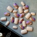 Tipsy SQUARE krótkie nude Purple Flower 7653 - 24 szt. - zdjęcie 7