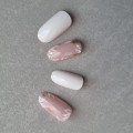 Tipsy OVAL nude z białymi kwiatami Gold Decor 7684 - 24 szt. - zdjęcie 3