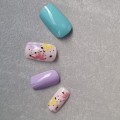 Tipsy SQUARE nude w pastelowe kwiaty 7707 - 24 szt. - zdjęcie 3