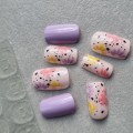 Tipsy SQUARE nude w pastelowe kwiaty 7707 - 24 szt. - zdjęcie 4