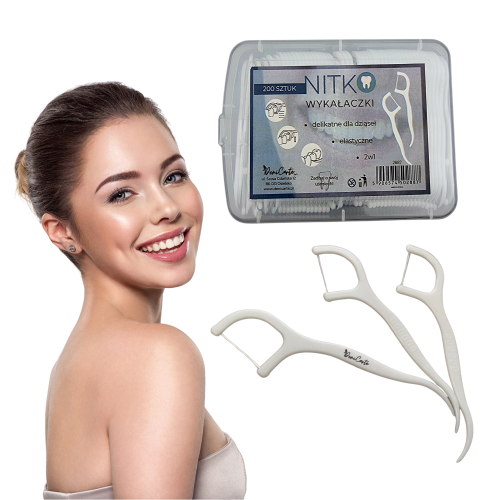 Wykałaczki z nicią dentystyczną Nicio - 200 szt. Deni Carte