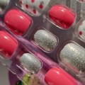 Tipsy dla dzieci samoprzylepne - różowe ze srebrnymi kropkami, 24 szt. - zdjęcie 6