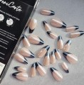 Tipsy ALMOND French czarny - nude i róż, 24 szt. - zdjęcie 6