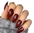 Tipsy ALMOND Dark Red - ciemnoczerwone, 24 szt. - zdjęcie 2