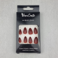 Tipsy ALMOND Dark Red - ciemnoczerwone, 24 szt. - zdjęcie 8
