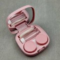 Etui na soczewki - zestaw podróżny 5w1 z lusterkiem, różowe - zdjęcie 5