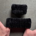 Opaski na nadgarstki do mycia twarzy z mikrofibry - czarne, 2 szt. - zdjęcie 5