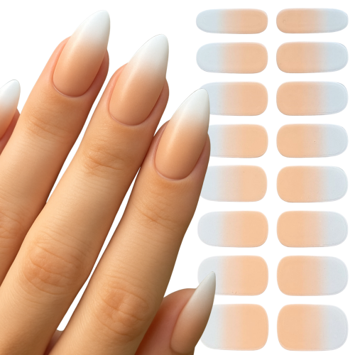 Żelowe naklejki na paznokcie jak hybryda - nude Ombre Deni Carte
