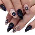 Tipsy ALMOND świąteczne czarne Cat Eye - 24 szt. Deni Carte
