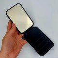 Lusterko kosmetyczne składane w etui z ekoskóry - czarne - zdjęcie 4