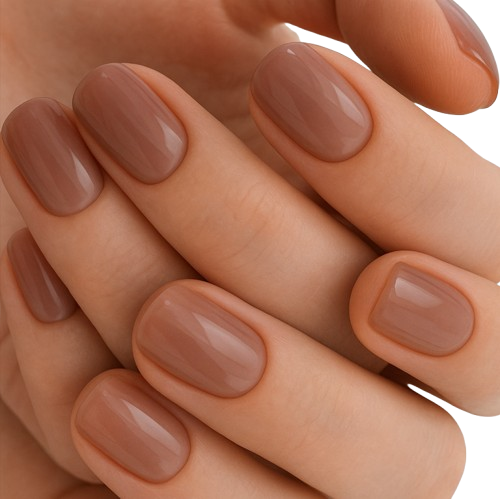 Tipsy SQUARE krótkie Milky Brown - brązowe, 24 szt. Deni Carte