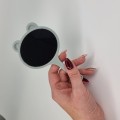 Lusterko kosmetyczne z rączką Kotek owalne - szare - zdjęcie 2