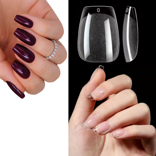 Tipsy Flexible COFFIN soft gel - bezbarwne, krótkie, 120 szt. Deni Carte