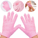 Rękawiczki Peelingujące Wielorazowe Do Ciała Złuszczające Naskórek 2szt Róż