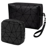 2x Kosmetyczka Czarna Zestaw Na Kosmetyki Podróżna Etui 