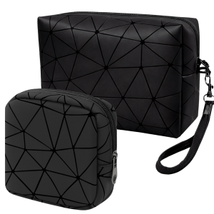 2x Kosmetyczka Czarna Zestaw Na Kosmetyki Podróżna Etui 