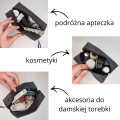Kosmetyczka podróżna na kosmetyki i drobiazgi - czarna, 2 szt. - zdjęcie 9
