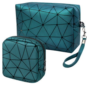 2x Kosmetyczka Turkusowa Zestaw Na Kosmetyki Podróżna Etui 