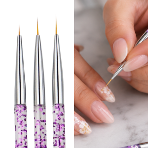 Pędzle Pędzelki Do Zdobień Manicure Paznokci 3szt