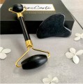 Roller jadeitowy i Gua Sha w pudełku - czarny - zdjęcie 4