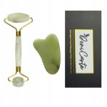 Masażer Jadeitowy Do Twarzy Roller + Gua Sha
