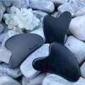 Płytka Gua Sha z jadeitu - czarna - zdjęcie 5